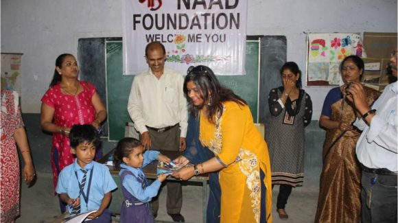 Distribution of Books & Stationaries at MCD School, Delhi in April 2015